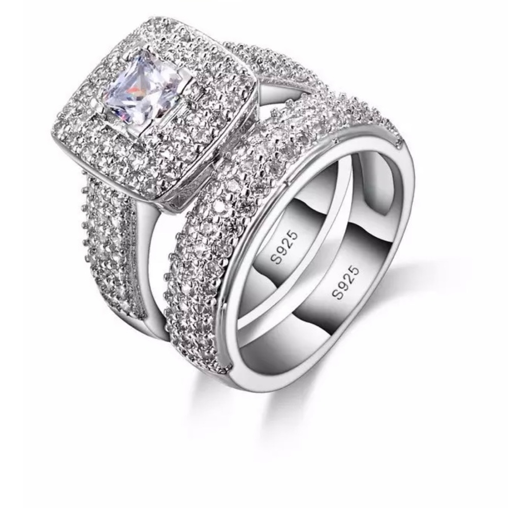 New 925 Sterling Silver Romantic Cubic Zirconia Ring